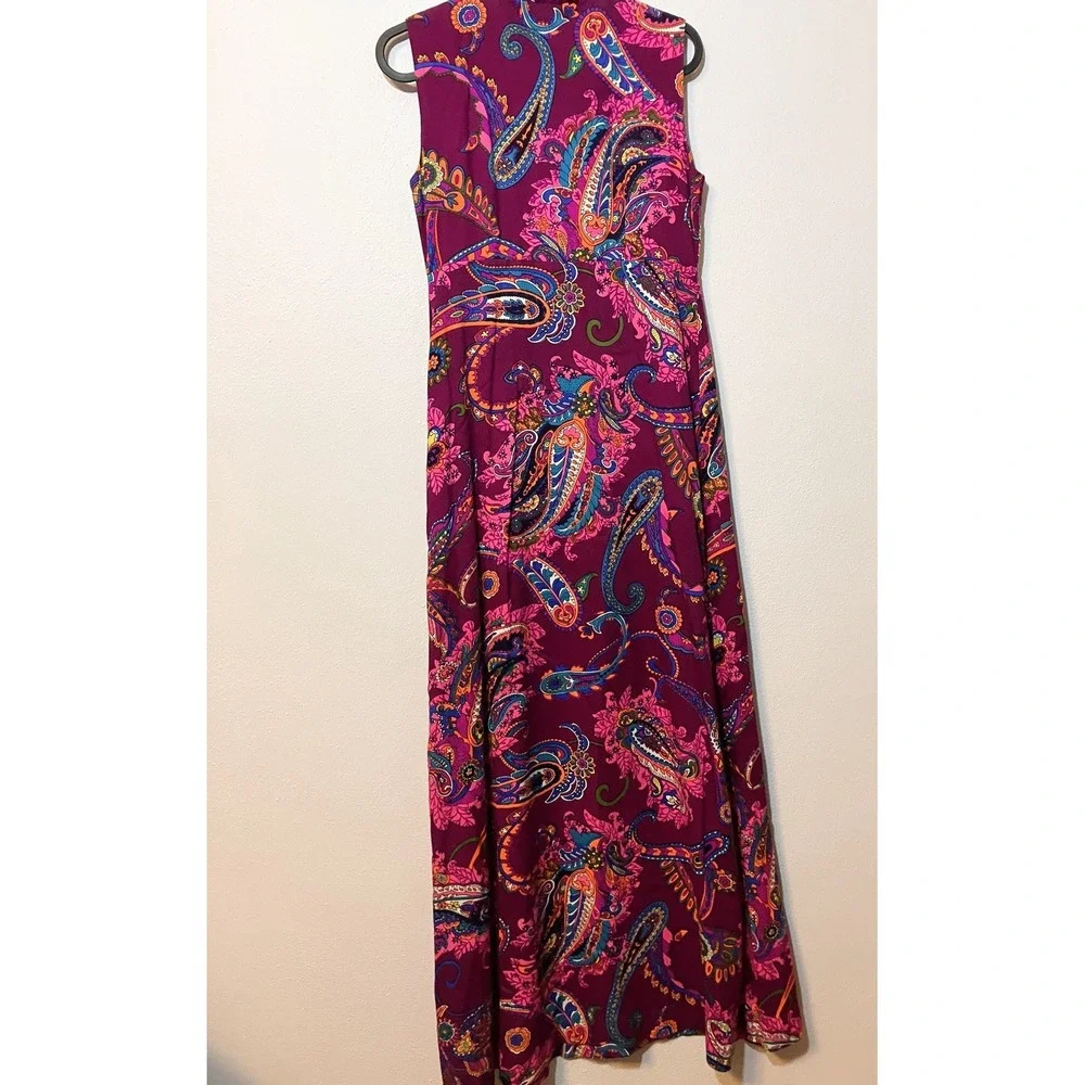 VNTG Liberty House Hawaii Paisley Boho Floral Psychedelic Floral Dress 70 XS S - Picture 3 of 9